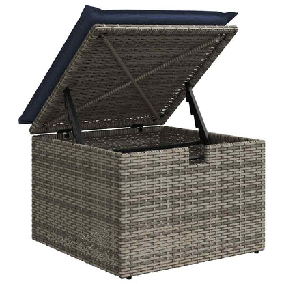 6-teiliges Gartensofa-Set mit Kissen, grau, Polyrattan