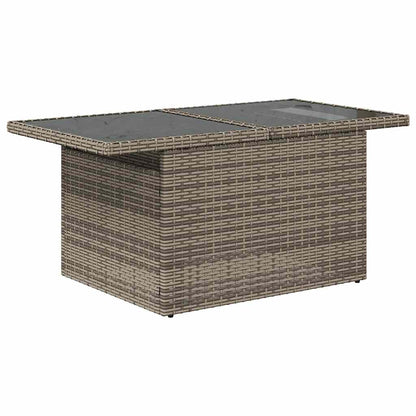 9-teiliges Gartensofa-Set mit Kissen, grau, Polyrattan