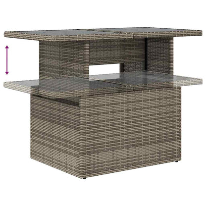 11-teiliges Gartensofa-Set mit Kissen, grau, Polyrattan