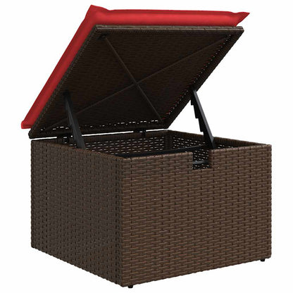 11-teiliges Gartensofa-Set mit Kissen, braun, Polyrattan
