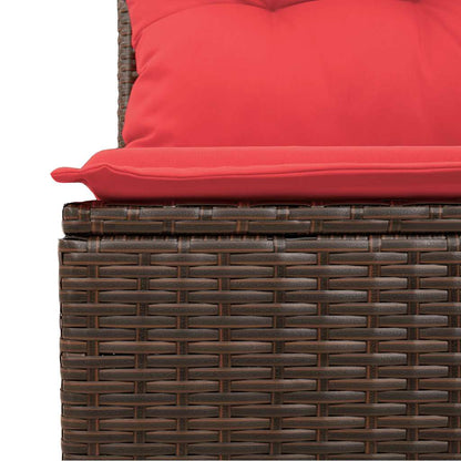 11-teiliges Gartensofa-Set mit Kissen, braun, Polyrattan