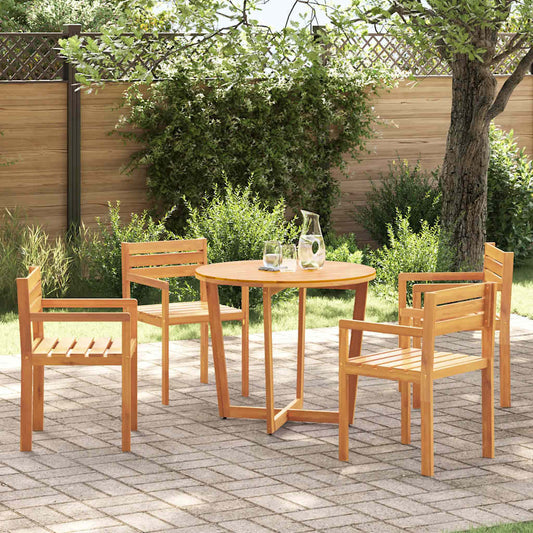5-teiliges Garten-Ess-Set aus Massivholz Akazie