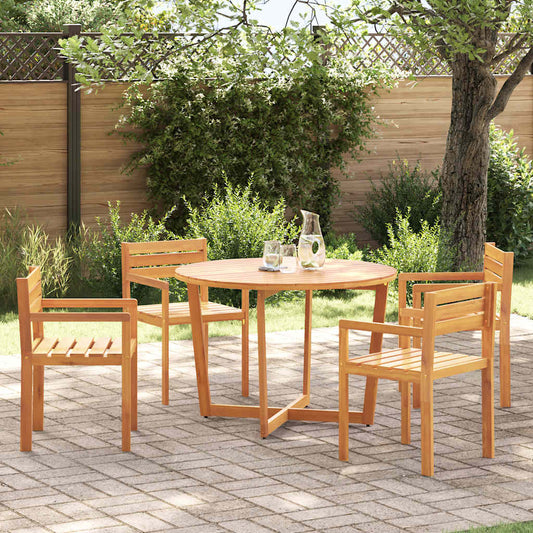 5-teiliges Garten-Ess-Set aus Massivholz Akazie