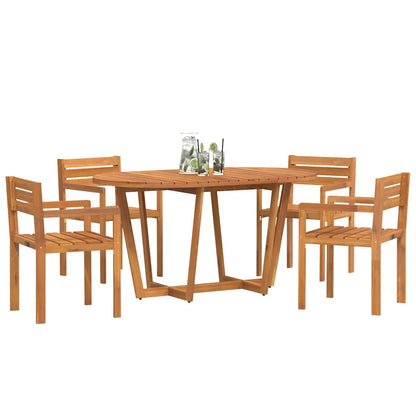 5-teiliges Garten-Ess-Set aus Massivholz Akazie