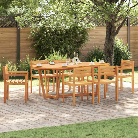 7-teiliges Garten-Ess-Set aus Massivholz Akazie
