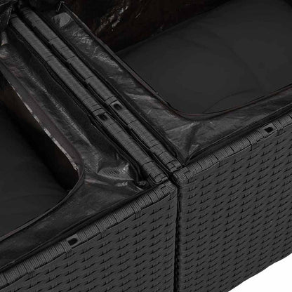Garten-Sofa-Set 5 pcs Schwarz