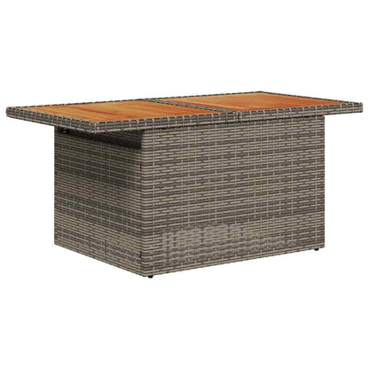 10-teilige Garten Sofa Set mit Kissen Grau Poly Rattan