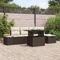 6-teiliges Garten-Sofa-Set Braun aus Poly-Ratten mit Kissen