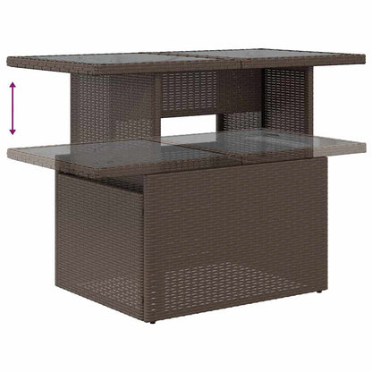 6-teiliges Garten-Sofa-Set Braun aus Poly-Ratten mit Kissen
