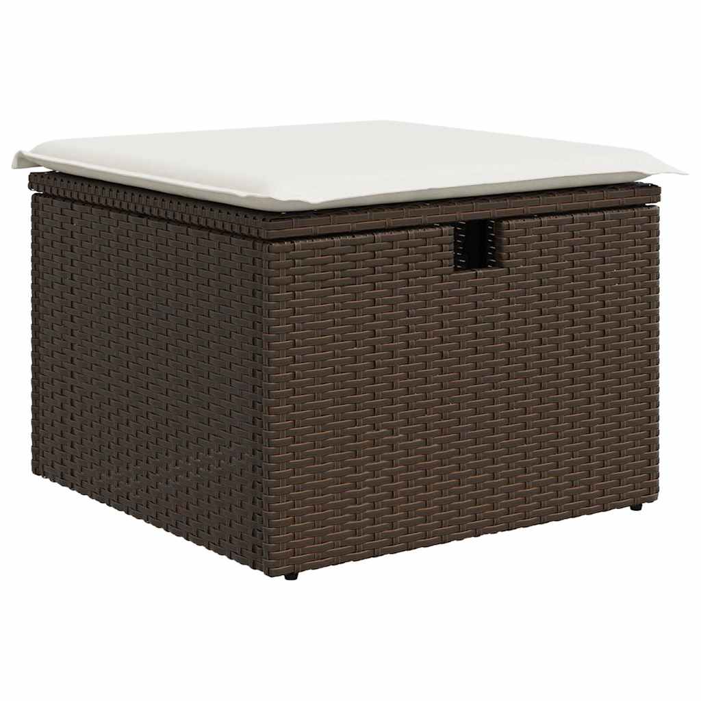 6-teiliges Garten-Sofa-Set Braun aus Poly-Ratten mit Kissen