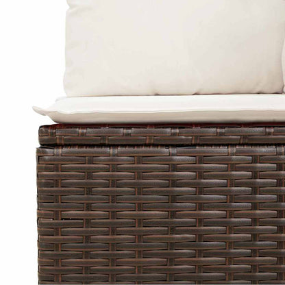 6-teiliges Garten-Sofa-Set Braun aus Poly-Ratten mit Kissen