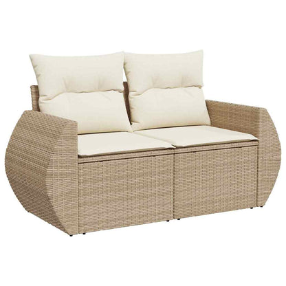 Garten-Sofa-Set 11 pcs Beige Poly-Rattan