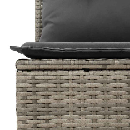 Garten-Sofa-Set Höhenverstellbar 8 pcs Grau Poly-Rattan