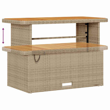 10-teilige Garten Sofagarnitur mit Kissen in Beige aus Poly Rattan Akazie