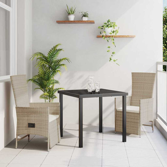 Set Verstellbare Gartenstühle 3 pcs Beige Cremefarben