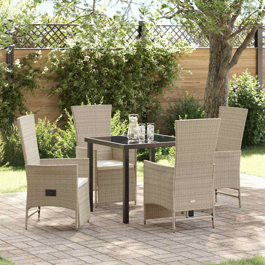 Verstellbare Gartenstühle 5 pcs Beige 80 x 80 x 73 cm