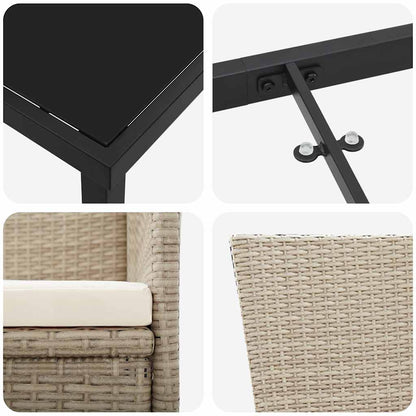 Set verstellbare Gartenstühle 5 pcs Beige 140 x 70 x 73 cm