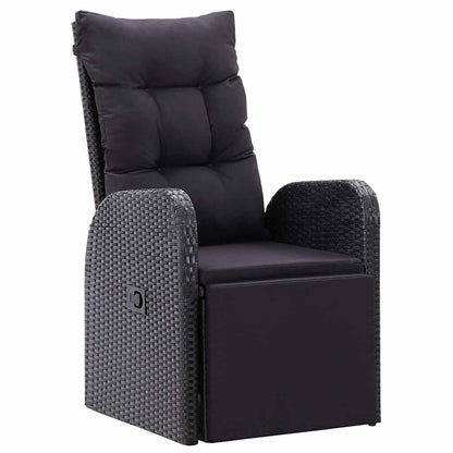 verstellbare Gartenstühle 5 pcs Schwarz 140 x 70 x 73 cm