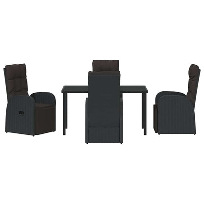verstellbare Gartenstühle 5 pcs Schwarz 140 x 70 x 73 cm