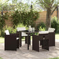Garten Essgruppe 5 pcs Braun Poly-Rattan