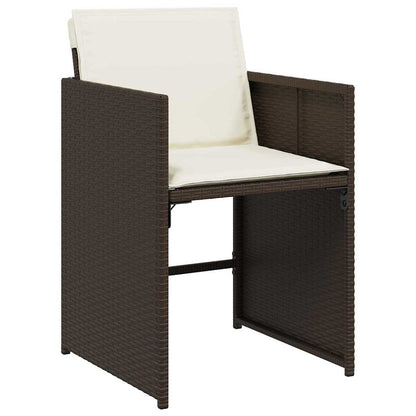 Garten Essgruppe 5 pcs Braun Poly-Rattan