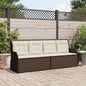 Gartenbank mit Kissen Braun Poly Rattan