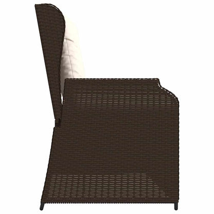 Gartenbank mit Kissen Braun Poly Rattan