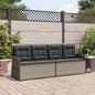 Gartenbank mit Kissen Grau Poly Rattan