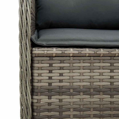 Gartenbank mit Kissen Grau Poly Rattan