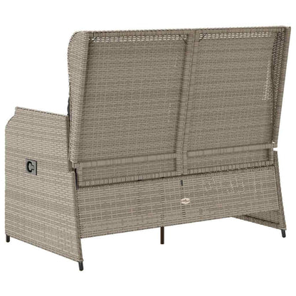 Gartenbank mit Kissen Hellgrau Poly Rattan