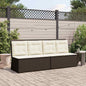 Gartenbank mit Kissen Braun Poly Rattan