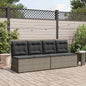 Gartenbank mit Kissen Grau Poly Rattan