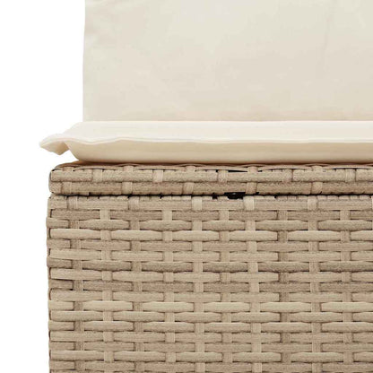 Gartenbank mit Kissen Beige Poly Rattan