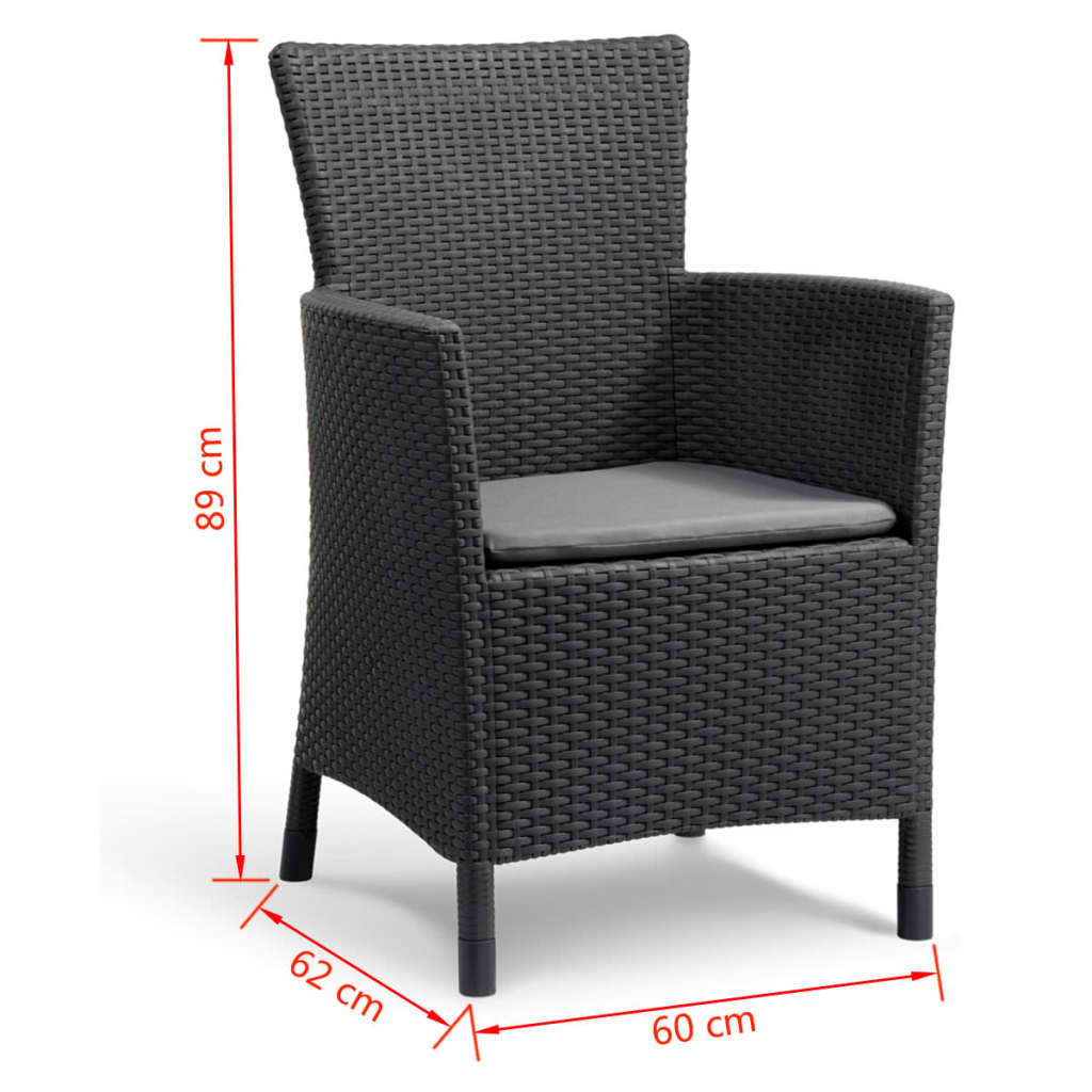 Keter 3-tlg. Garten-Sitzgruppe Iowa Graphitgrau 223929