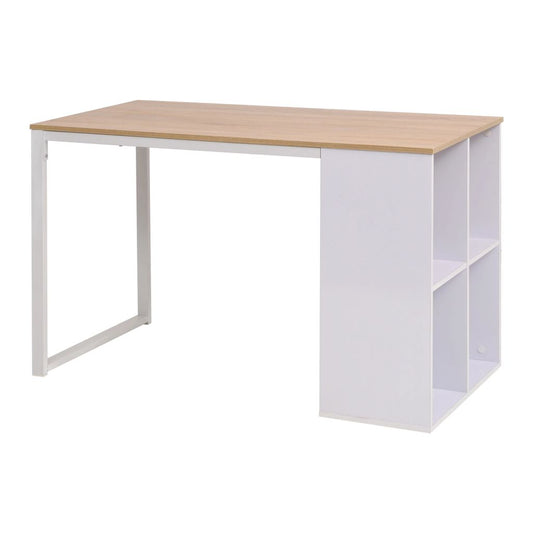 Schreibtisch 120×60×75 cm Eichenbraun und Weiß