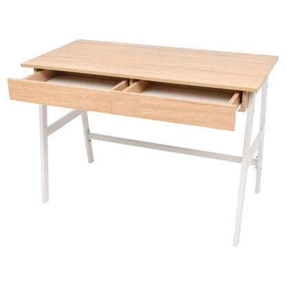 Schreibtisch 110x55x75 cm Eichenbraun und Weiß