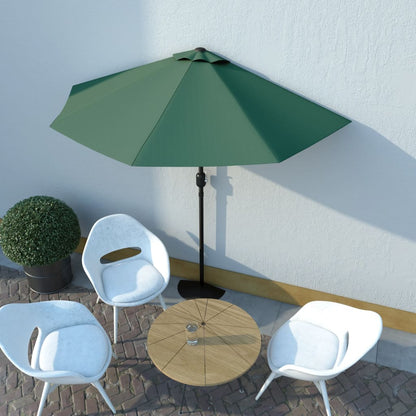 Balkon-Sonnenschirm mit Alu-Mast Grün 270x144 cm Halbrund