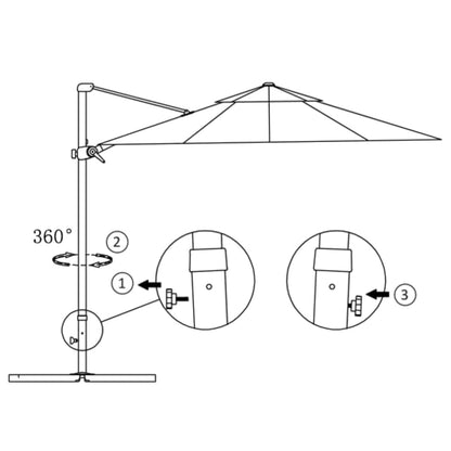 Ampelschirm mit Aluminium-Mast 250x250 cm Grün