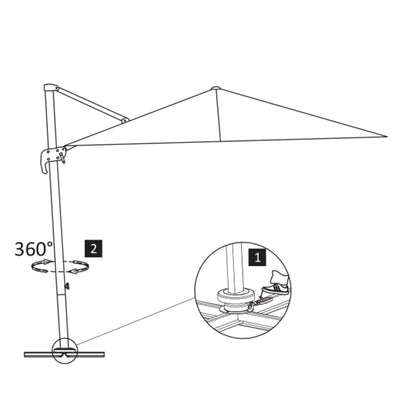 Ampelschirm mit Aluminium-Mast 400x300 cm Taupe