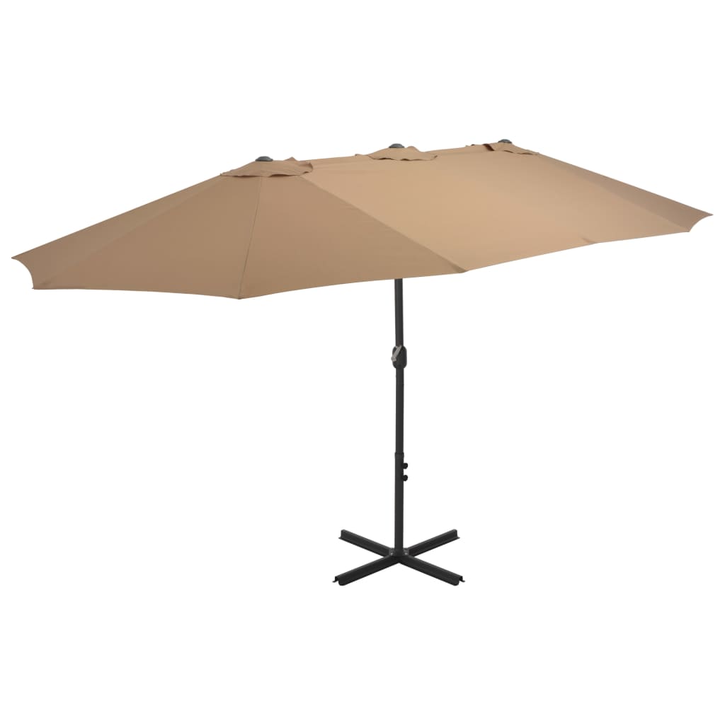 Sonnenschirm mit Aluminium-Mast 460x270 cm Taupe