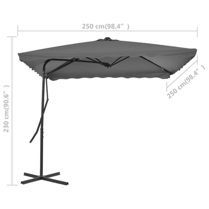 Sonnenschirm mit Stahl-Mast 250x250 cm Anthrazit