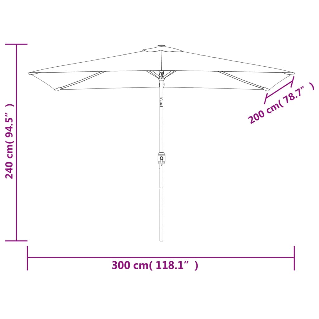 Sonnenschirm 200x300 cm Grün Rechteckig