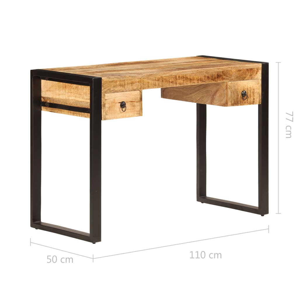 Schreibtisch mit 2 Schubladen 110 x 50 x 77 cm Mangoholz Massiv