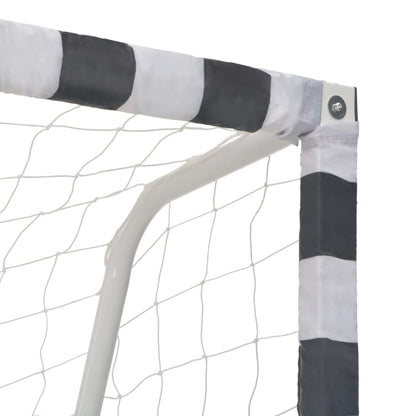 Fußballtor 300x160x90 cm Metall Schwarz und Weiß