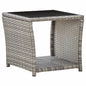 Couchtisch Grau 45x45x40 cm Poly Rattan und Glas