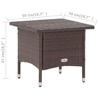 Beistelltisch Braun 50x50x47 cm Poly Rattan