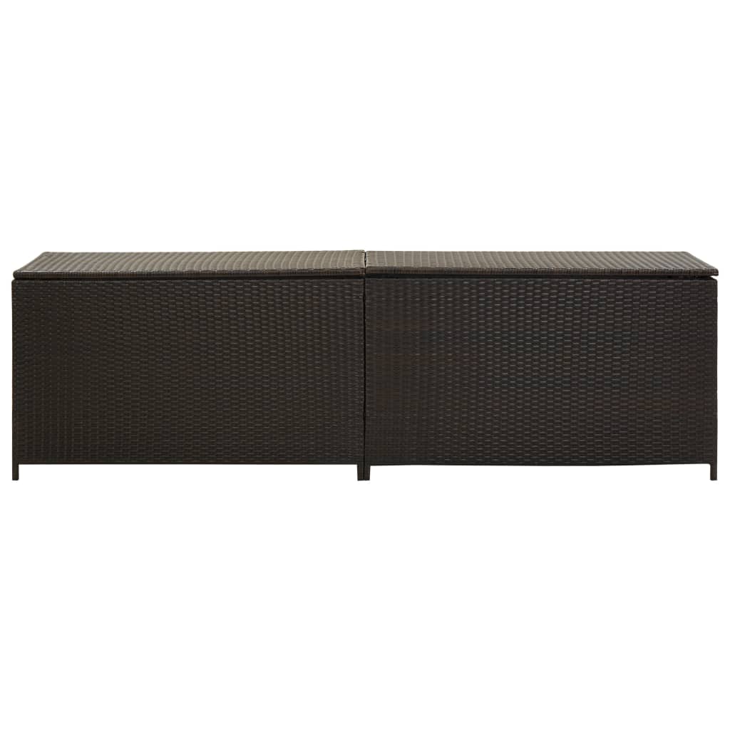 Gartenbox Poly Rattan 200x50x60 cm Braun