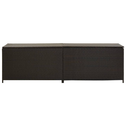 Gartenbox Poly Rattan 200x50x60 cm Braun