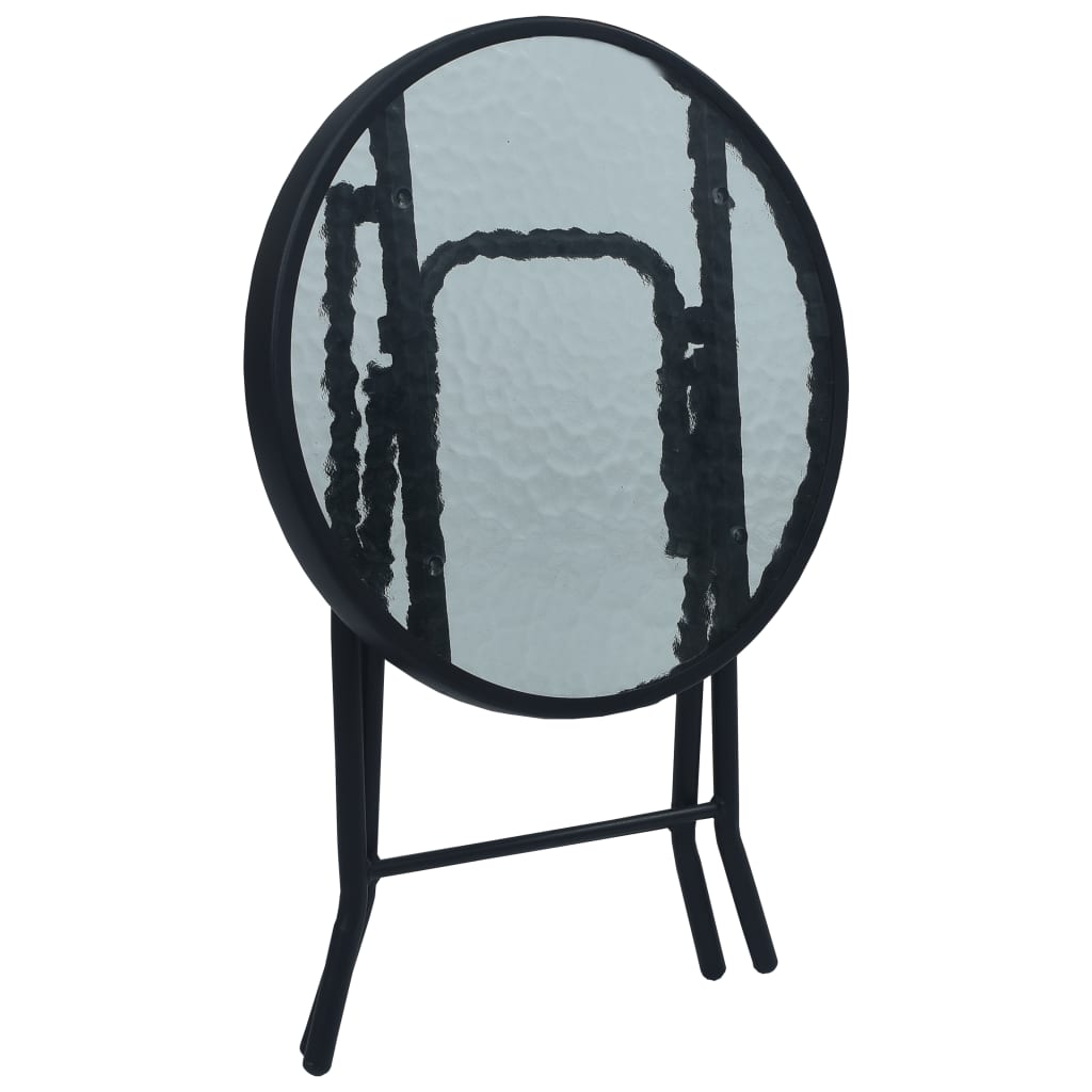 Bistrotisch Schwarz 40x46 cm Stahl und Glas