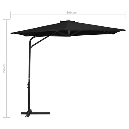 Sonnenschirm mit Stahl-Mast 300 cm Schwarz